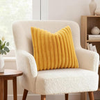 decorUhome Summer Cozy Faux Fur Throw Pillow Covers 24x24 Set of 2 Decorative - Image 4