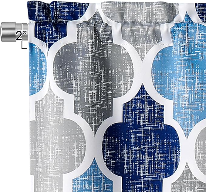 Beauoop Lattice Blackout Window Valance Curtain Panels Thermal Insulated Noise - Image 3