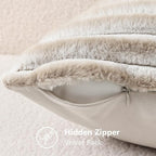 decorUhome Summer Cozy Faux Fur Throw Pillow Covers 22x22 Set of 2 Decorative - Image 8
