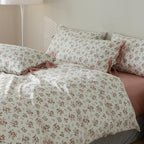 mixinni Vintage Style Girls Pale Pink Flower Pattern Duvet Cover Full Soft - Image 4