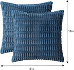 Aegero Pack of 2 Corduroy Decorative Throw Pillow Covers 18x18 InchSoft Boho - Image 7