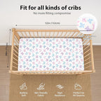 Baby Crib Sheets Girl, 3 Pack Toddler Bed Sheets Fit - Image 3