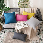 MIULEE Pack of 2 Decorative Outdoor Solid Waterproof Throw Pillow Covers Faux - Image 4
