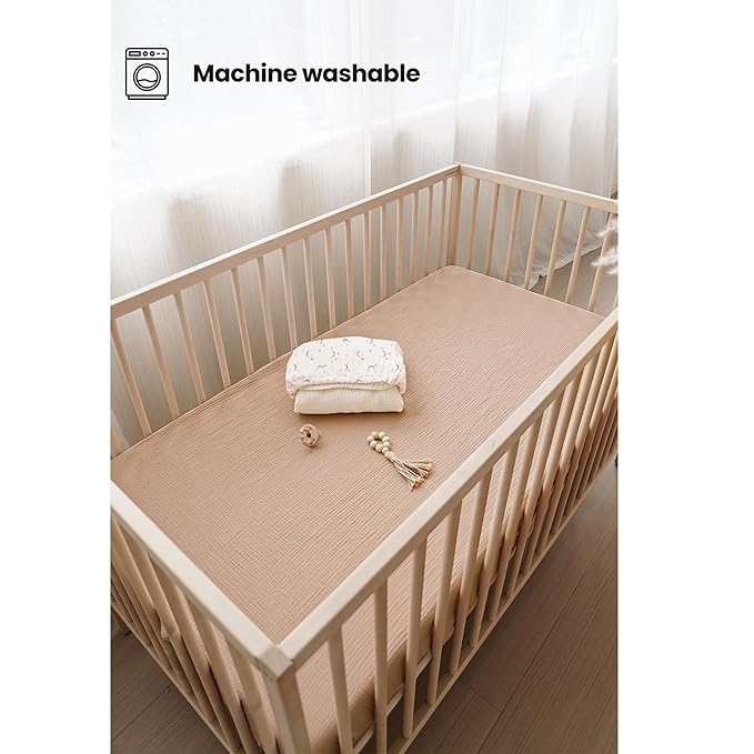 Konssy Muslin Crib Sheets for Girl Boy - Image 4