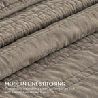 EVERGRACEHOME 100% Cotton Modern Lines Quilt Set Queen Size, Pre-Washed Soft - Image 4