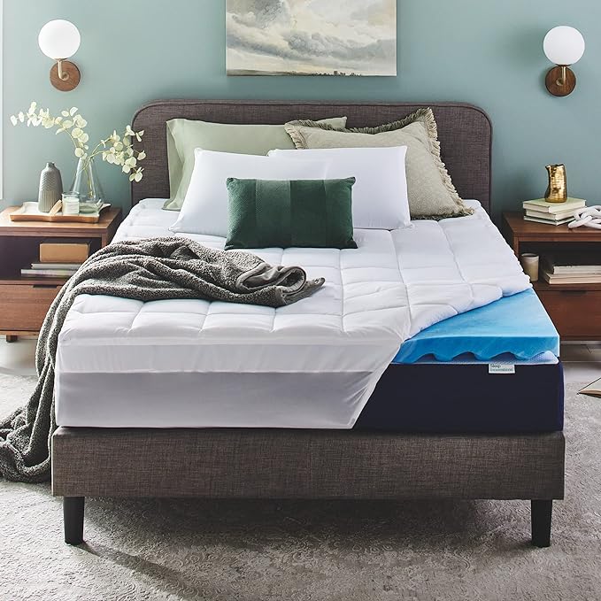 Sleep Innovations Dual Layer 4 Inch Memory Foam Mattress Topper, King Size by SleepInnovations