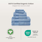 BIOWEAVES 100% Organic Cotton 700 GSM Plush 6-Piece Towel Set GOTS Certified - Image 8