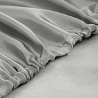 Homiest Light Grey Satin Fitted Sheet Twin XL Size, Deep Pocket, Luxury & Ultra - Image 4