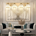 Aipsun Bathroom Lighting Fixtures Modern Crystal Vanity Light Brass 4 Light - Image 6