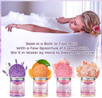 4 Pack Kit Bath Salts for Soaking Himalayan Pink Salt Lavender Orange Rose Pink - Image 4