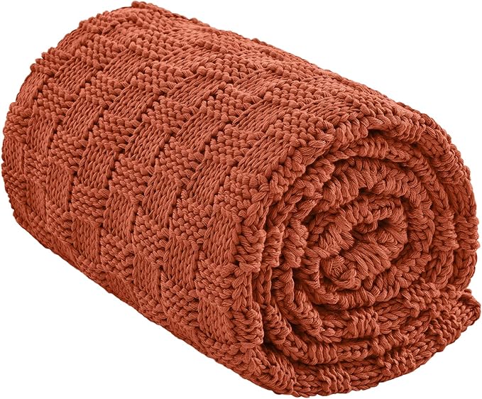 Knitted Weighted Blanket for Adult, No Beads Heavy Blanket 50” x 60'' 7lbs by Unknown