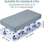 GUNTAIL Baby Crib Sheets for Boys Girls, 2 Pack Fitted Crib Sheet for Standard - Image 4