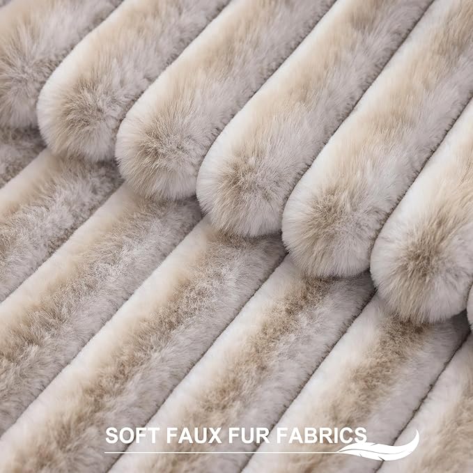 Pallene Faux Fur Plush Throw Pillow Covers 18x18 Set of 2, Luxury Soft Fluffy - Image 2
