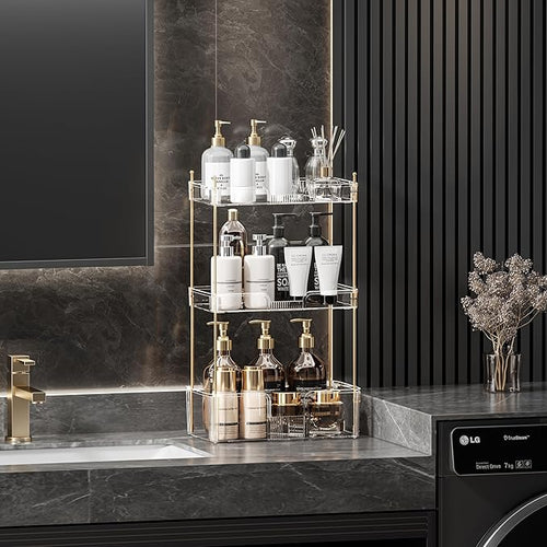 Akinbas 3 Tier Bathroom Organizer Countertop Makeup Perfume Tray Skincare - Image 2