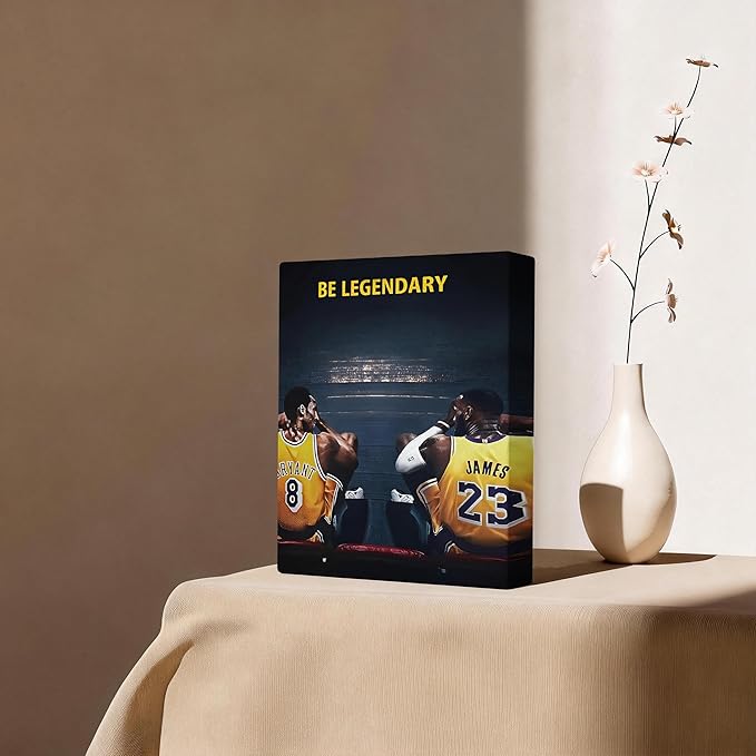 Kobe Bryant and LeBron James Canvas Wall Art Print Poster, Be Legendary - Image 2