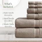 Springtree Home Luxury Bamboo Rayon Bath Towel Set 6 Piece Set | 35% Bamboo - Image 2