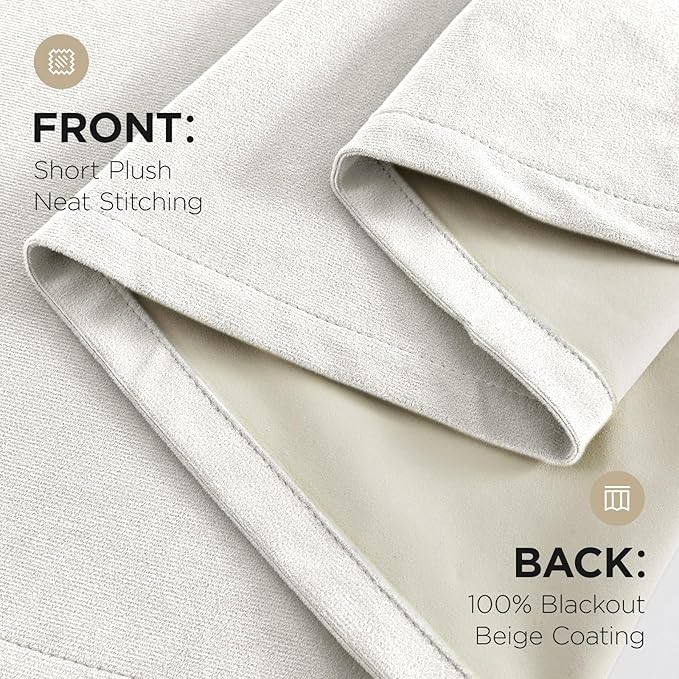 Joydeco White 100% Blackout Curtains 120 Inch 2 Panels, Luxury Thermal White - Image 9