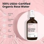 Organic Rose Water Spray for Face & Hair – Pure Rosewater Toner – Refreshing - Image 6