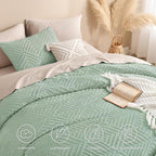 Andency King Comforter Set, Sage Green Boho Lightweight and Fluffy Bedding Set - Image 4