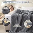 SNUGSUN Heated Queen Blanket Double Sided Sherpa, Soft Heating Electric Blanket - Image 5