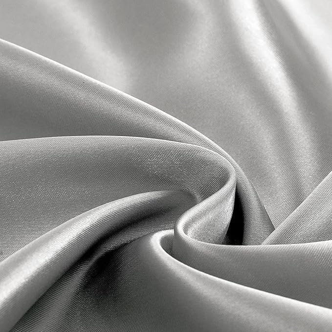 Homiest Luxury Light Grey Satin Fitted Twin Size Deep Pocket Bed Sheet - Image 5