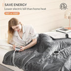 HOMLYNS LuxeHeat Heated Blanket Electric Blanket King Size, Soft Flannel Sherpa - Image 6