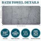 Mixweer 10 Pieces Bath Towel Set, Microfiber Coral Velvet Highly Absorbent - Image 2
