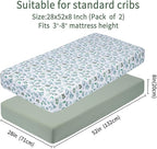 GUNTAIL Baby Crib Sheets for Boys Girls, 2 Pack Fitted Crib Sheet for Standard - Image 6