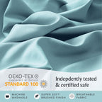 LuxClub 4 PC Full Size Sheet Set Deep Pockets 18" Wrinkle Free Cooling Sheets - Image 5