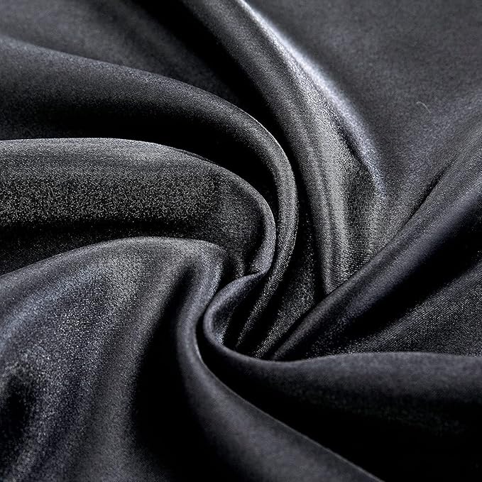Homiest Black Satin Fitted Twin XL Size Deep Pocket Luxury & Ultra Soft Bedding - Image 5
