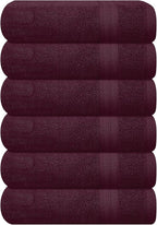 GLAMBURG Ultra Soft 6-Piece Hand Towel Set 16x28-100% Ringspun Cotton by GLAMBURG