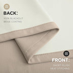 Joydeco Light Beige 100% Blackout Curtains 90 Inch 2 Panels, Luxury Thermal - Image 8