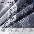 DJY Stripe Quilt Set King Size Navy Blue Bedspread Coverlet Set 3 Pieces Boho - Image 5