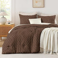 Andency Brown Comforter Set Queen Size, Boho Soft Warm Tufted Bedding Comforter by Andency