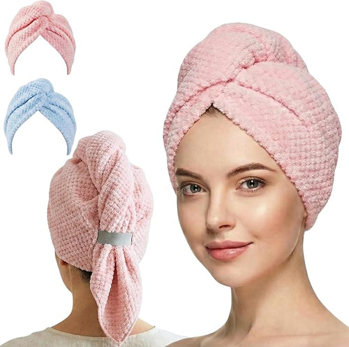 2 Pack Microfiber Hair Towel Wrap by Unknown