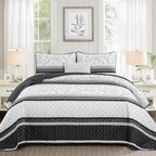 Quilt Set King Size, 3 Piece Soft Lightweight Microfiber Quilt Bedding Set by HOME