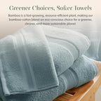 Springtree Home Luxury Bamboo Rayon Bath Towel Set of 4 | 35% Bamboo Rayon - Image 6
