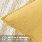 MIULEE Decorative Linen Pillow Covers 18x18 Inch Yellow ​Boho Farmhouse​ - Image 2