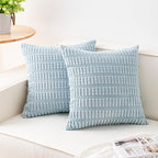 Aegero Pack of 2 Corduroy Decorative Throw Pillow Covers 24x24 Inch Soft by Unknown