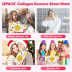12 Pack Face Masks for Women, Hydrating & Moisturizing Facial Mask for Skincare - Image 6