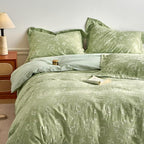 mixinni 100% Washed Cotton Cover Set, Reversible Vintage Green Floral Butterfly - Image 7