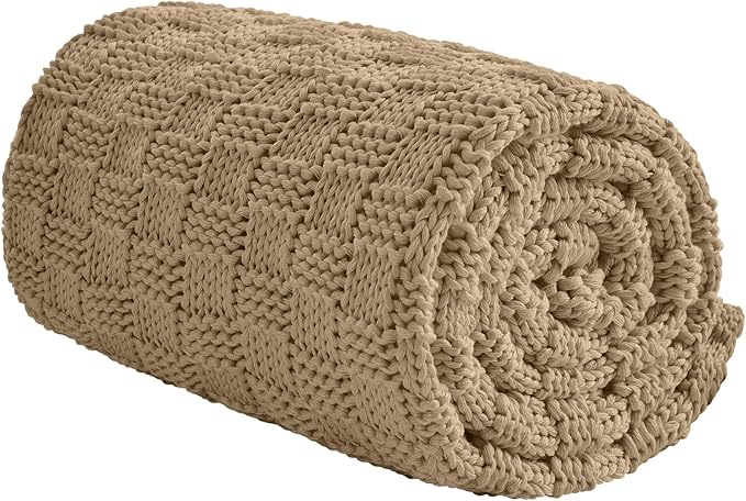 Knitted Weighted Blanket for Adult, No Beads Heavy Blanket 60” x 80'' 12lbs by Unknown