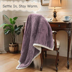 Electric Heated Blanket Throw Size 50"x60", Soft Flannel - Image 2