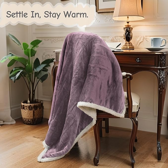 Electric Heated Blanket Throw Size 50"x60", Soft Flannel - Image 2