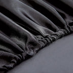 Homiest Black Satin Fitted Sheet King Size, Deep Pocket, Luxury & Ultra Soft - Image 4