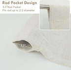 DriftAway Double Layer Linen Blackout Tie Up Curtains Thermal Insulated Fully - Image 3