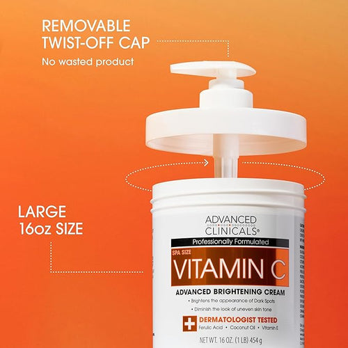 Advanced Clinicals Hyaluronic Acid Moisturzier + Brightening Vitamin C Cream - Image 2