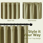 jinchan Chenille Blackout Curtains 96 Inches Long 2 Panels Sage Green Thermal - Image 8