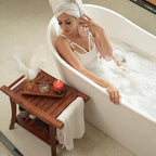 Handmade Toilet Tank Basket Topper & Vanity Tray Set of Natural Acacia Wood by - Image 6