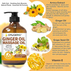 Ginger Oil, Ginger Massage Oil for Lymphatic Drainage, Natural Body Oil for Skin - Image 3